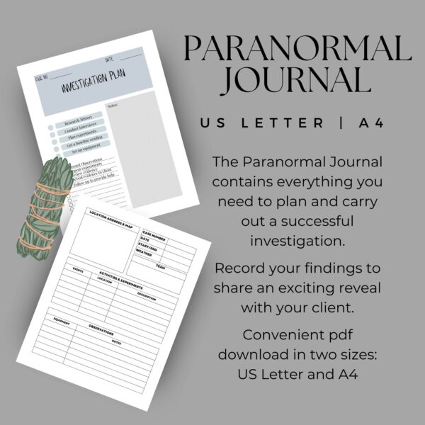 Paranormal Journal Investigation Log